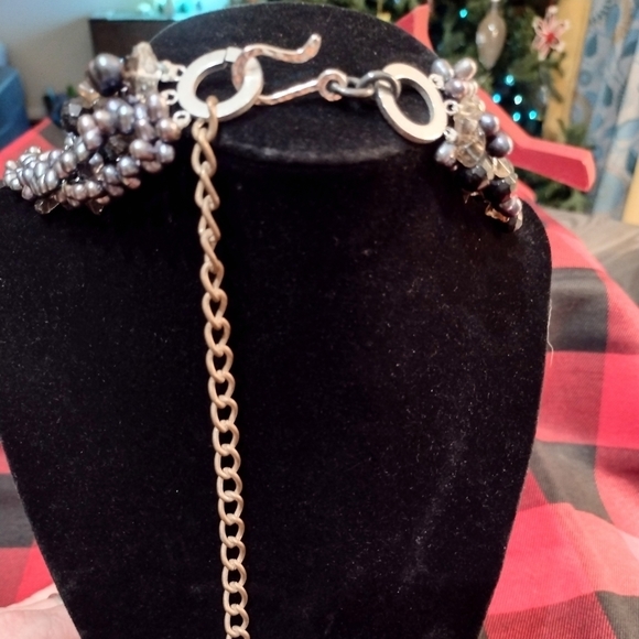 SALE! VINTAGE Multi-Strand Cascade Peacock Pearls & Smoky Quartz Necklace - Picture 8 of 11